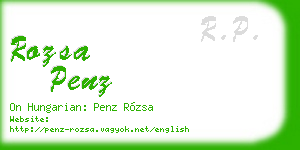 rozsa penz business card
